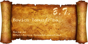 Bovics Tonuzóba névjegykártya